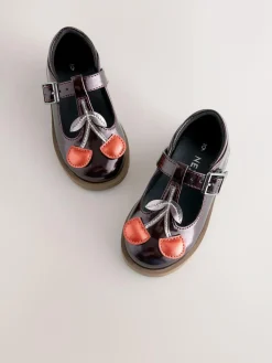 Best Next T-Bar Shoes Burgundy Red Cherry