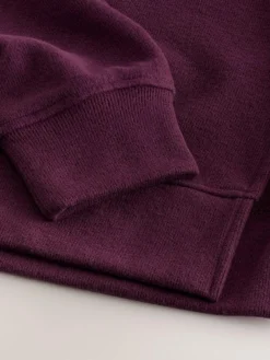 Next Burgundy Red Cosy Soft Touch Rib Overhead Hooded Jumper Sweatshirt^Women Knitwear|Knitwear
