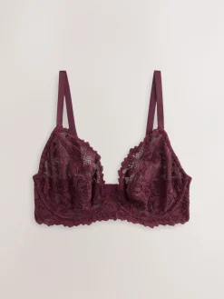 New Next Burgundy Red DD+ Non Pad Plunge Lace Ultimate Comfort Bra
