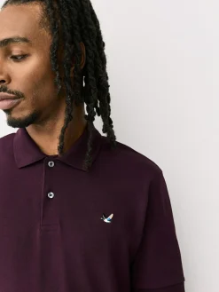 Clearance Next Short Sleeve Pique Polo Shirt Burgundy Red Duck