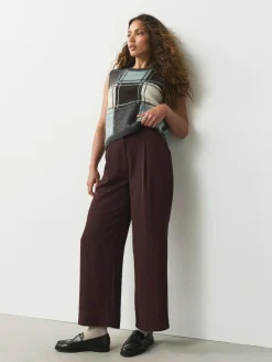 Sale Next Elastic Back Wide Leg Trousers Burgundy Red