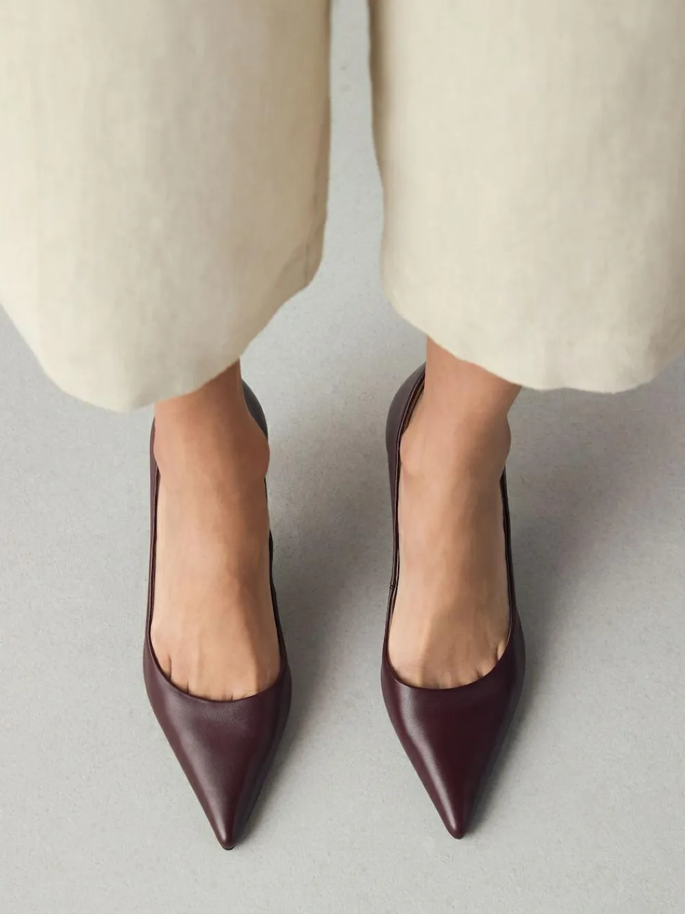 Next Extra Wide Fit Leather Mid Court Shoes^Women Heels