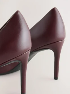 Next Extra Wide Fit Leather Mid Court Shoes^Women Heels