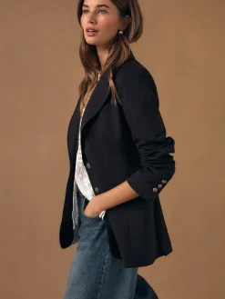 Next Burgundy Red Fitted Single Breasted Blazer^Women Blazers|Suits & Tailoring