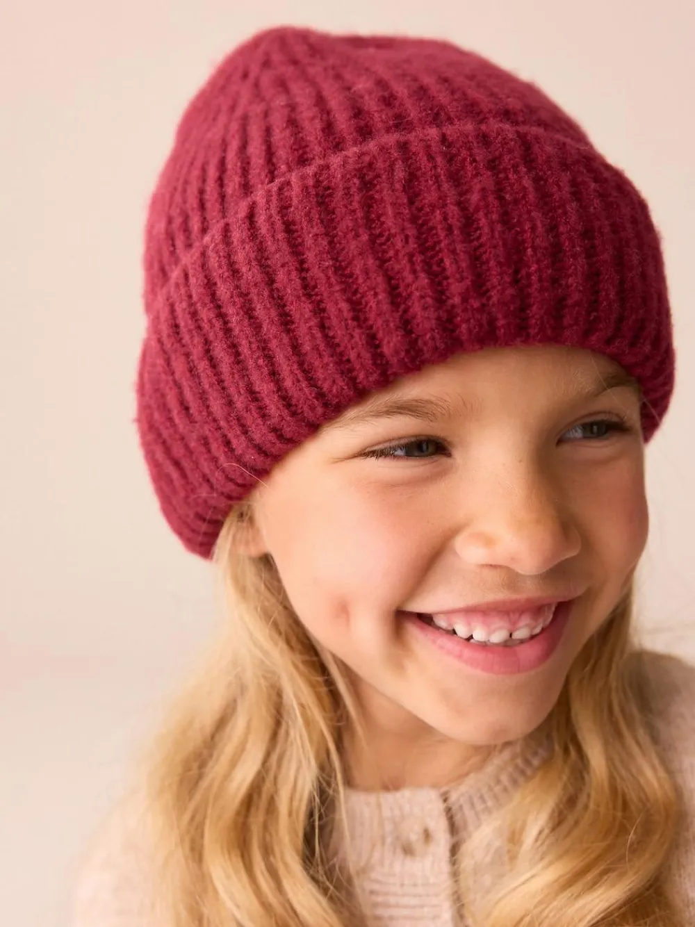 Next Burgundy Red Fluffy Beanie (1-16yrs)^ Hats, Gloves & Scarves|Hats