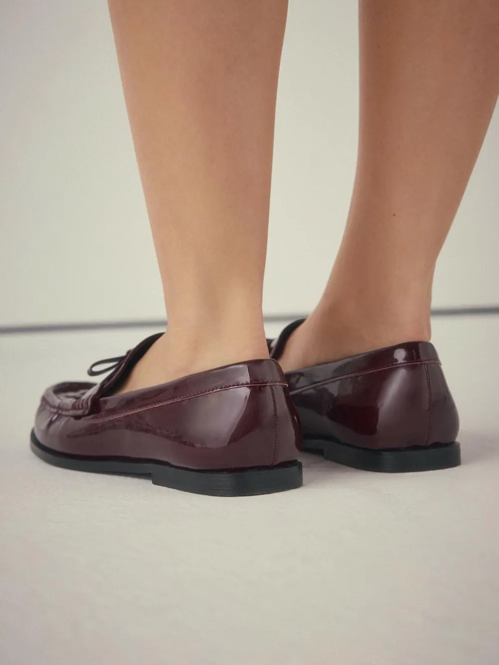 Next Forever Comfort® Bow Detail Ruched Toe Loafers^Women Flats