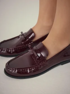 Next Forever Comfort® Bow Detail Ruched Toe Loafers^Women Flats