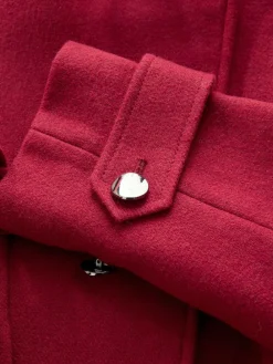 Online Next Formal Funnel Neck Coat Burgundy Red