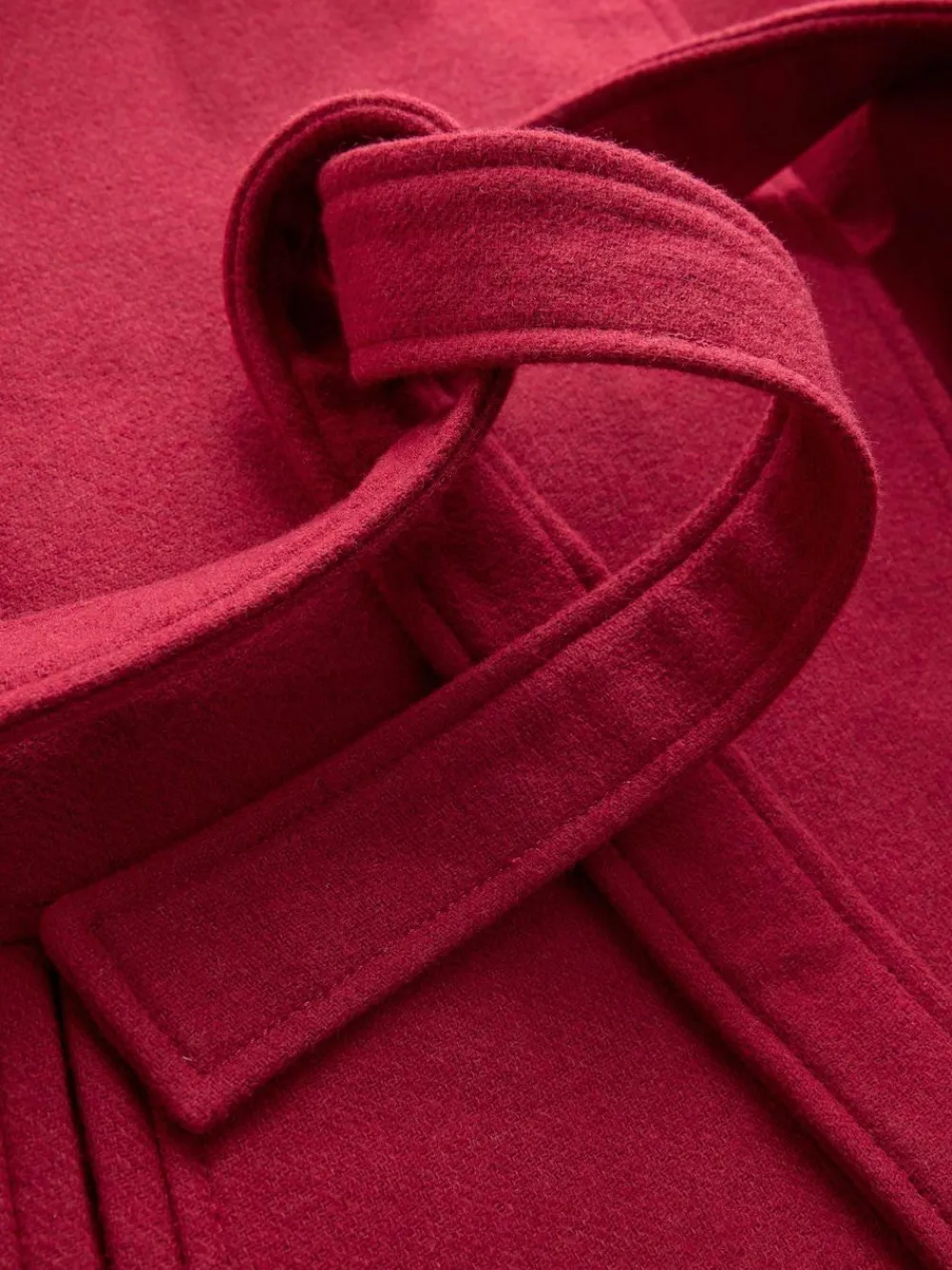 Online Next Formal Funnel Neck Coat Burgundy Red