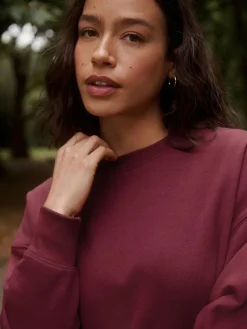 Sale Next 2-In-1 Sweatshirt With Satin Midi Skirt Burgundy Red