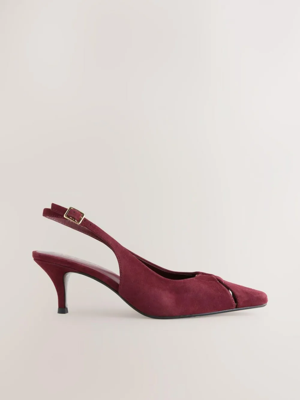 Next Leather Cutout Hardware Detail Slingback Heels^Women Wide Fit & Extra Wide Fit|Heels