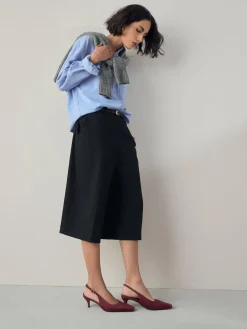 Next Leather Cutout Hardware Detail Slingback Heels^Women Wide Fit & Extra Wide Fit|Heels