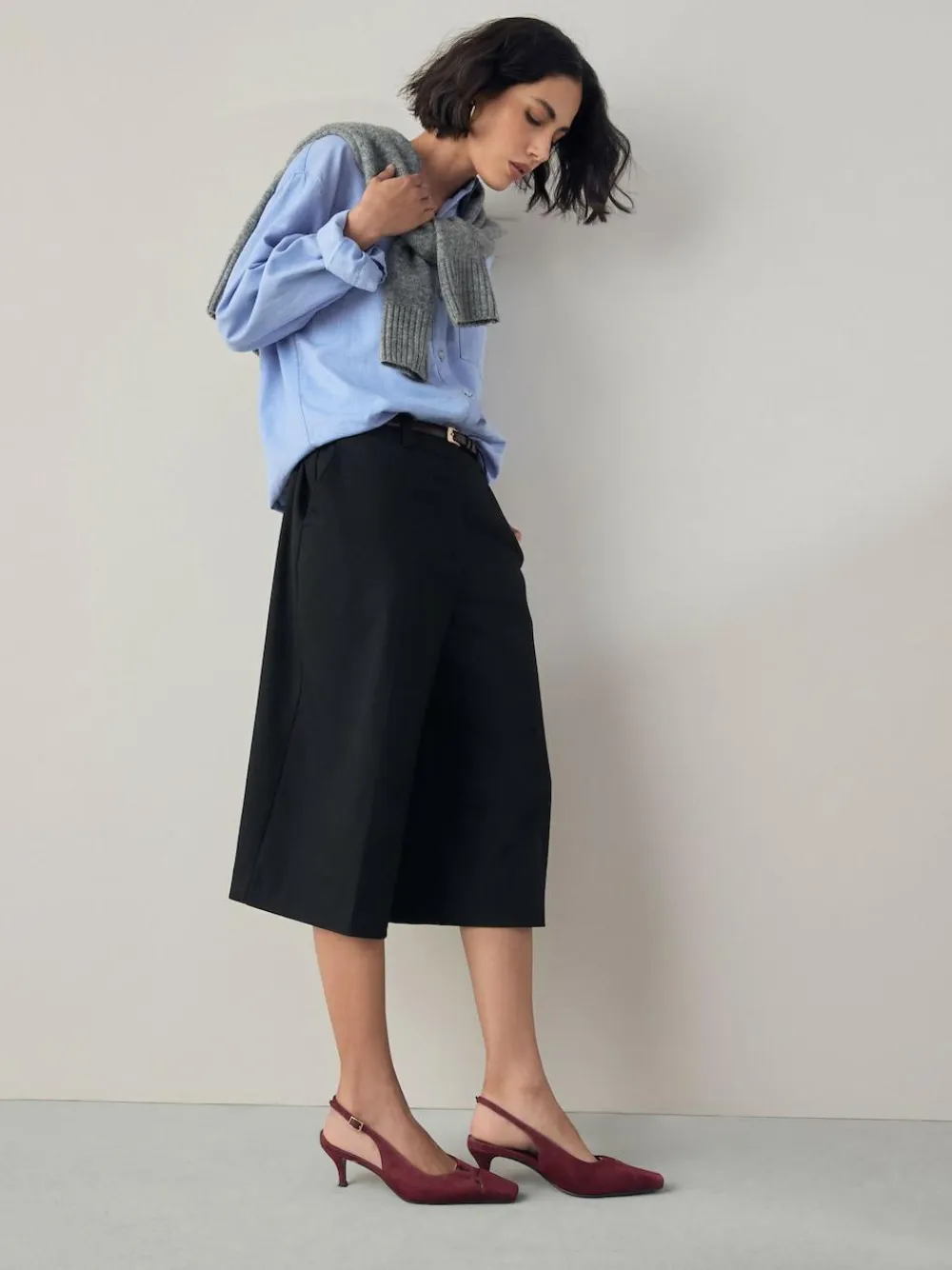 Next Leather Cutout Hardware Detail Slingback Heels^Women Wide Fit & Extra Wide Fit|Heels