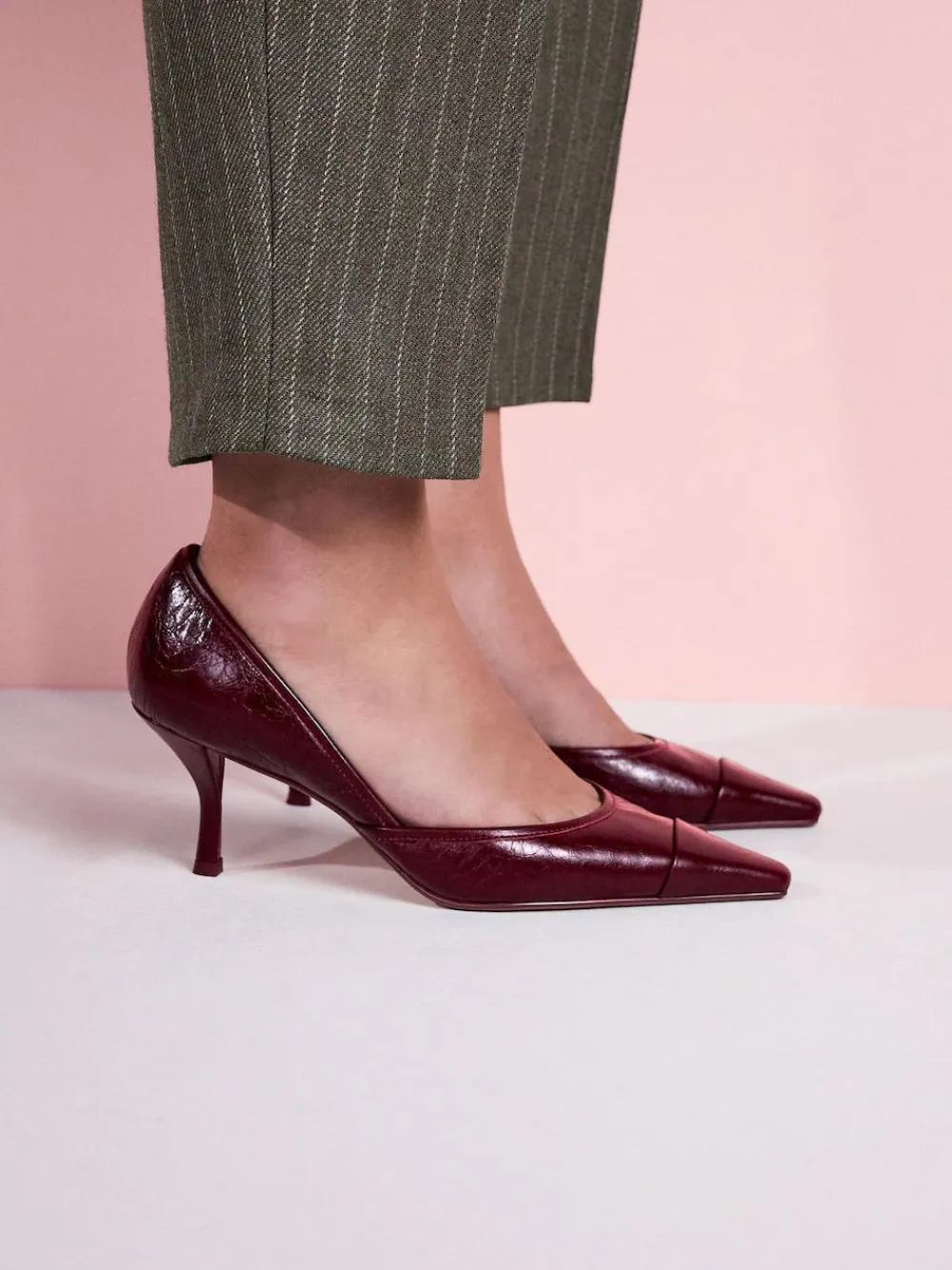 Next Tabitha Simmons x Mary Grace Leather Chisel Toe Court Heels^Women Heels