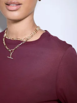 Clearance Next Burgundy Red Long Sleeve Crew Neck T-Shirt