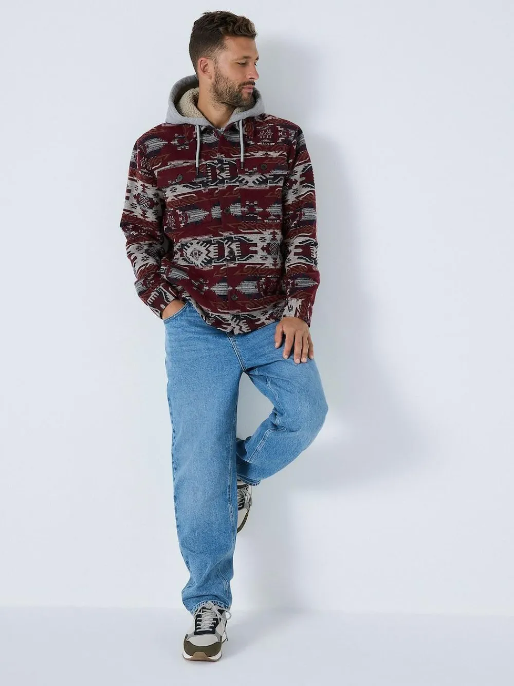 Next Burgundy Red Navajo Style Shacket^ Coats & Jackets|Coats & Jackets