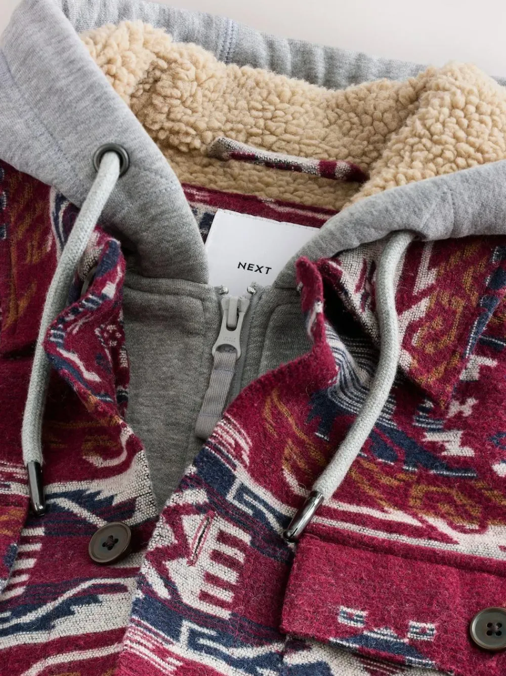 Next Burgundy Red Navajo Style Shacket^ Coats & Jackets|Coats & Jackets