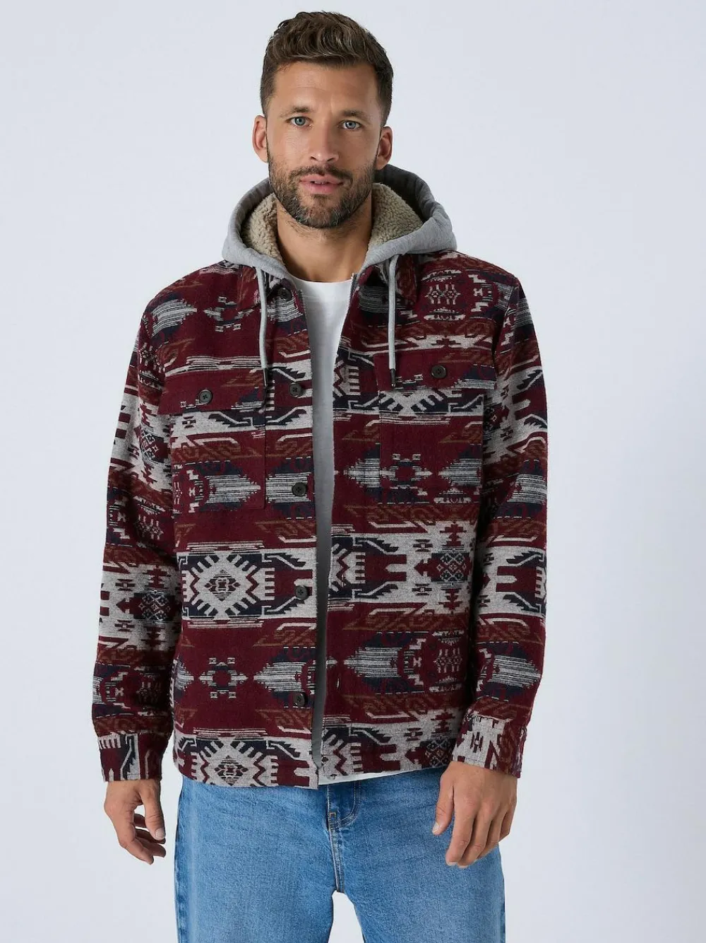 Next Burgundy Red Navajo Style Shacket^ Coats & Jackets|Coats & Jackets