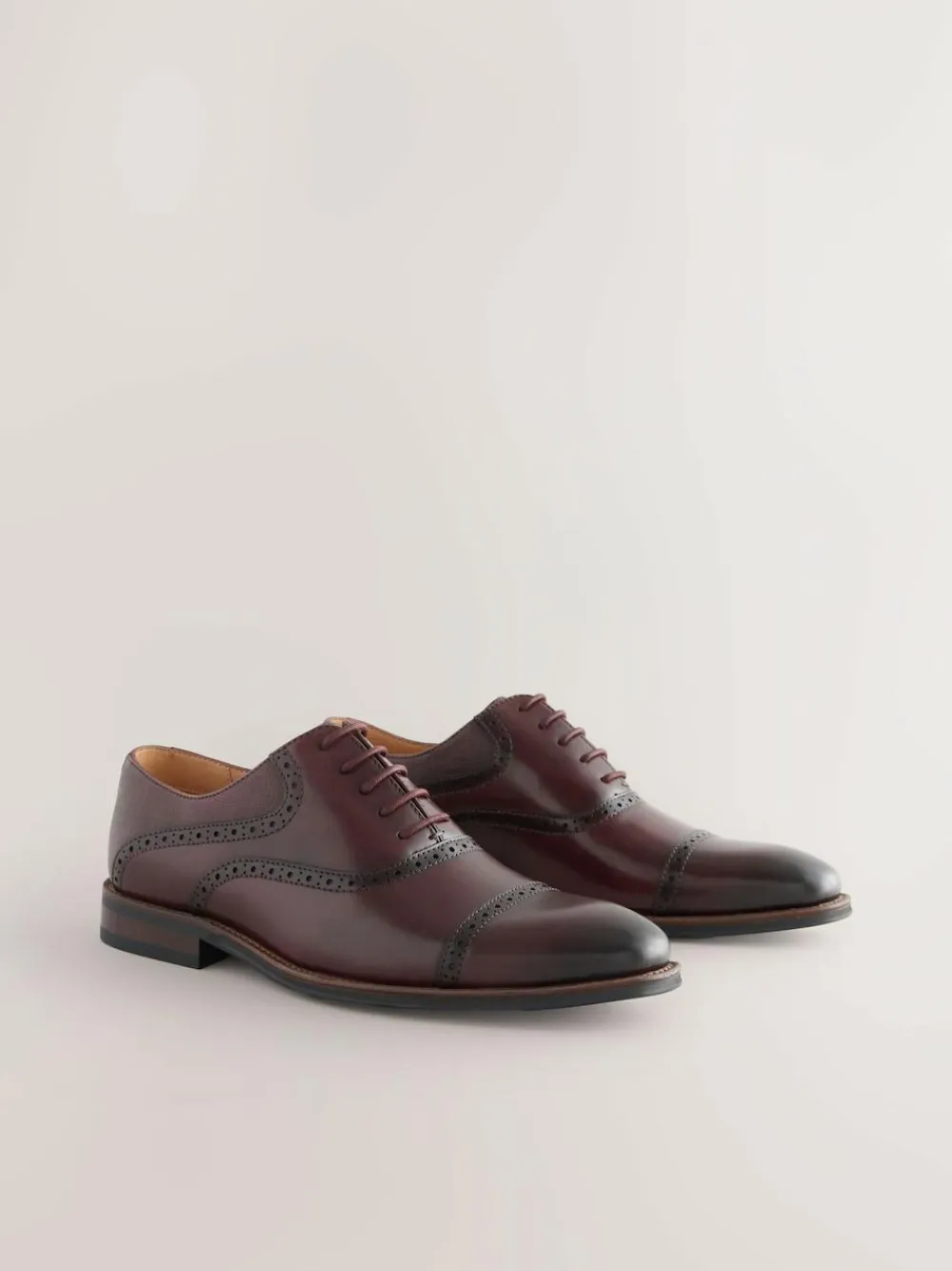 Hot Next Oxford Toecap Shoes Burgundy Red