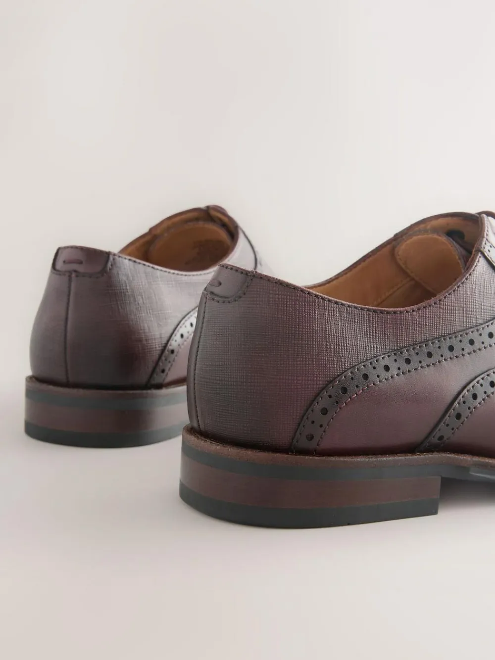 Hot Next Oxford Toecap Shoes Burgundy Red