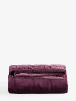 Next Burgundy Red Quilted Lustre Velvet Bedspread^ Cushions & Throws