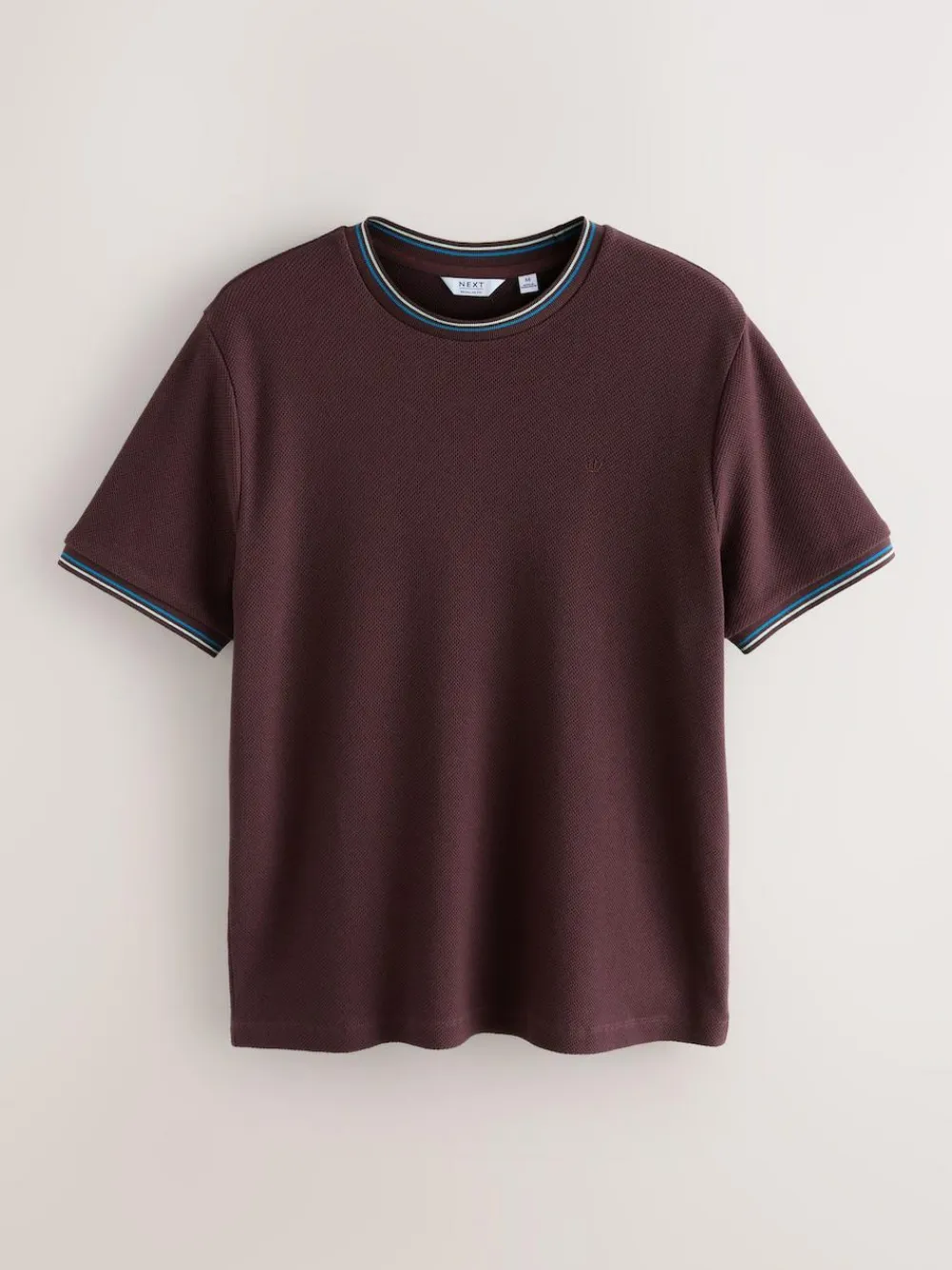 Next Regular Fit & 100% Cotton Textured Tipped T-Shirt^ Tops & T-Shirts