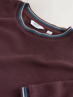 Next Regular Fit & 100% Cotton Textured Tipped T-Shirt^ Tops & T-Shirts