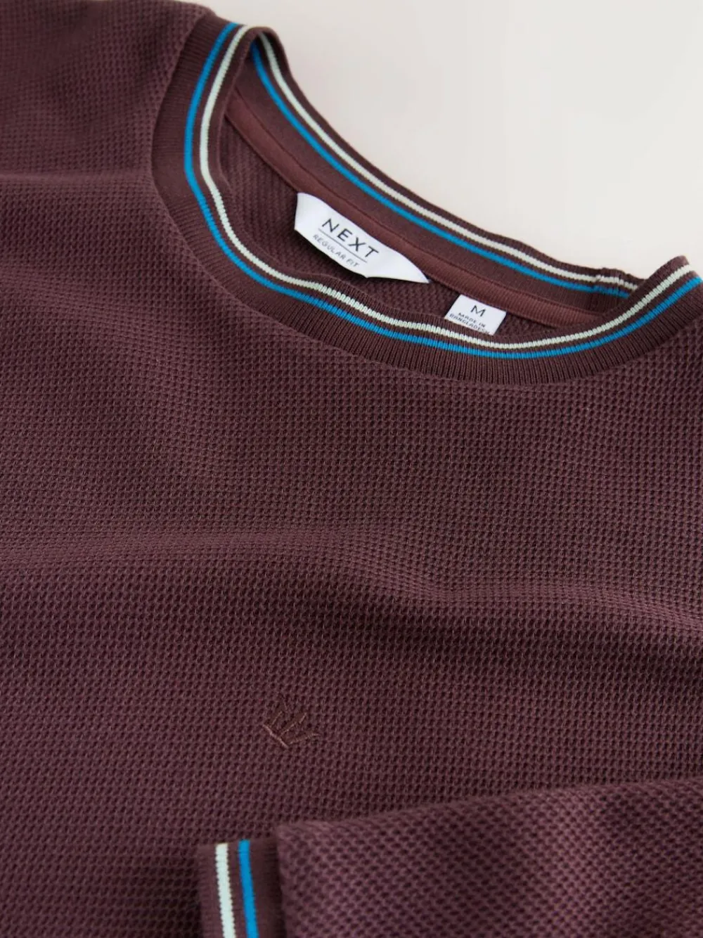 Next Regular Fit & 100% Cotton Textured Tipped T-Shirt^ Tops & T-Shirts