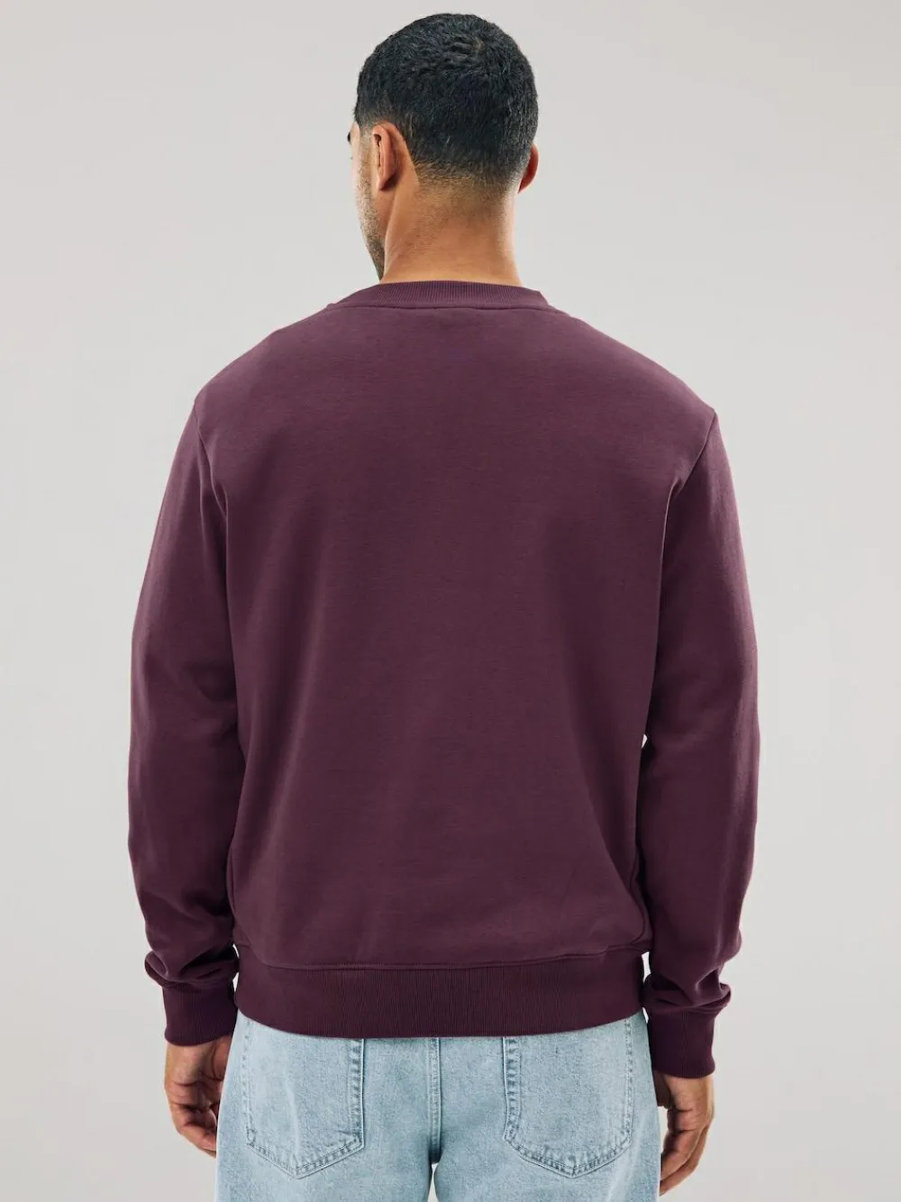 Next Burgundy Red Regular Fit Heavyweight Cotton Rich Crew Neck Sweatshirt^ Nightwear|Sweatshirts & Hoodies