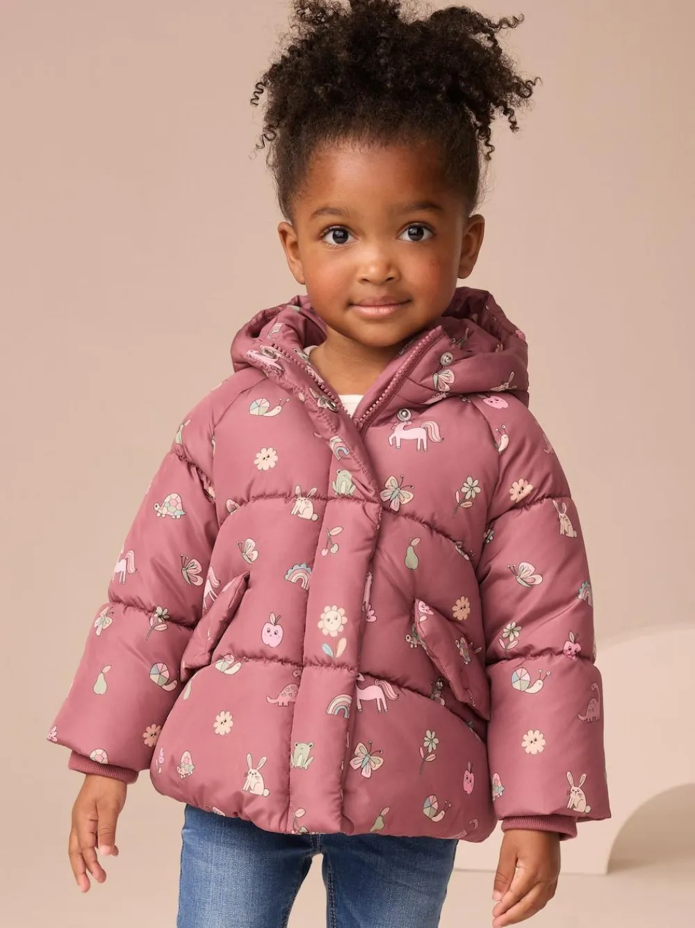 Hot Next Shower Resistant Faux Fur Lined Padded Coat (3mths-7yrs) Burgundy Red