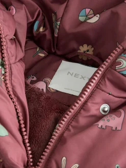 Hot Next Shower Resistant Faux Fur Lined Padded Coat (3mths-7yrs) Burgundy Red