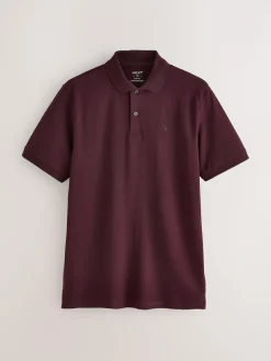Best Next Burgundy Red Slim Fit Short Sleeve Pique Polo Shirt