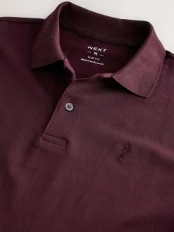 Best Next Burgundy Red Slim Fit Short Sleeve Pique Polo Shirt