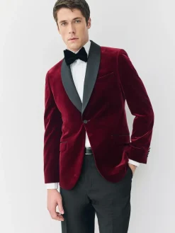 Next Slim Fit Signature Pontoglio Italian Velvet Blazer With Shawl Lapel^ Blazers & Formal Jackets