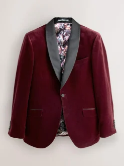 Next Slim Fit Signature Pontoglio Italian Velvet Blazer With Shawl Lapel^ Blazers & Formal Jackets