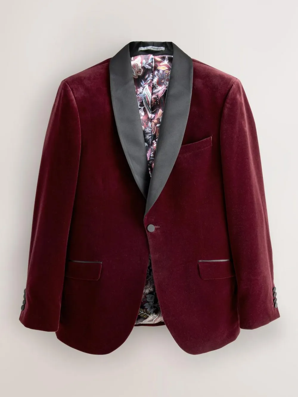 Next Slim Fit Signature Pontoglio Italian Velvet Blazer With Shawl Lapel^ Blazers & Formal Jackets