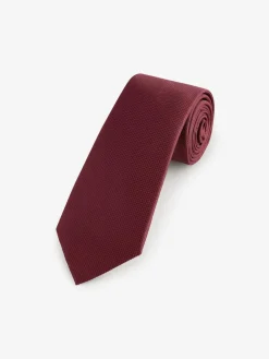 Next Burgundy Red Slim Textured Tie^ Ties & Pocket Squares