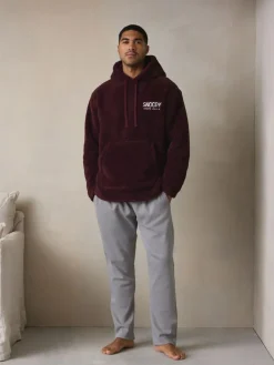 Next Burgundy Red Snoopy Borg Fleece Hoodie