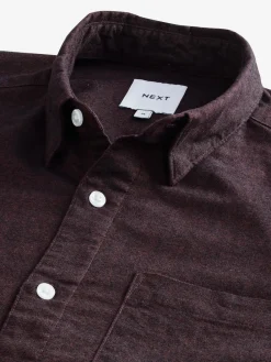 New Next Burgundy Red Soft Touch Oxford Long Sleeve Shirt