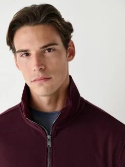 Outlet Next Soft Touch Quarter Zip Neck Fleece Burgundy Red