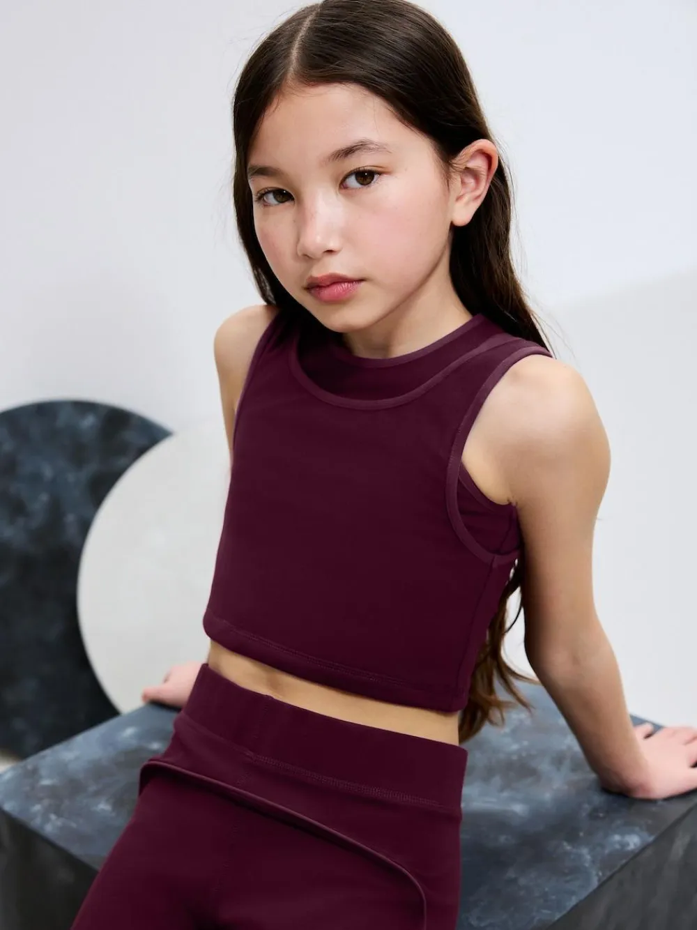 Next Burgundy Red Sports Crop Top (5-16yrs)^ Bras & Crop Tops