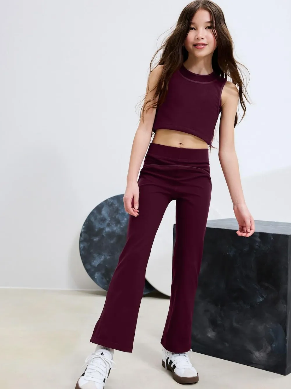 Next Burgundy Red Sports Crop Top (5-16yrs)^ Bras & Crop Tops