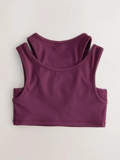 Next Burgundy Red Sports Crop Top (5-16yrs)^ Bras & Crop Tops
