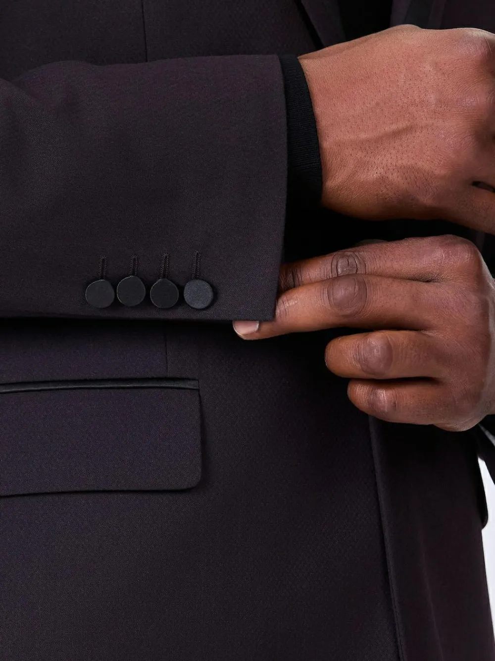 Discount Next Burgundy Red Tailored Fit Inset Lapel Detail Tuxedo Suit Jacket