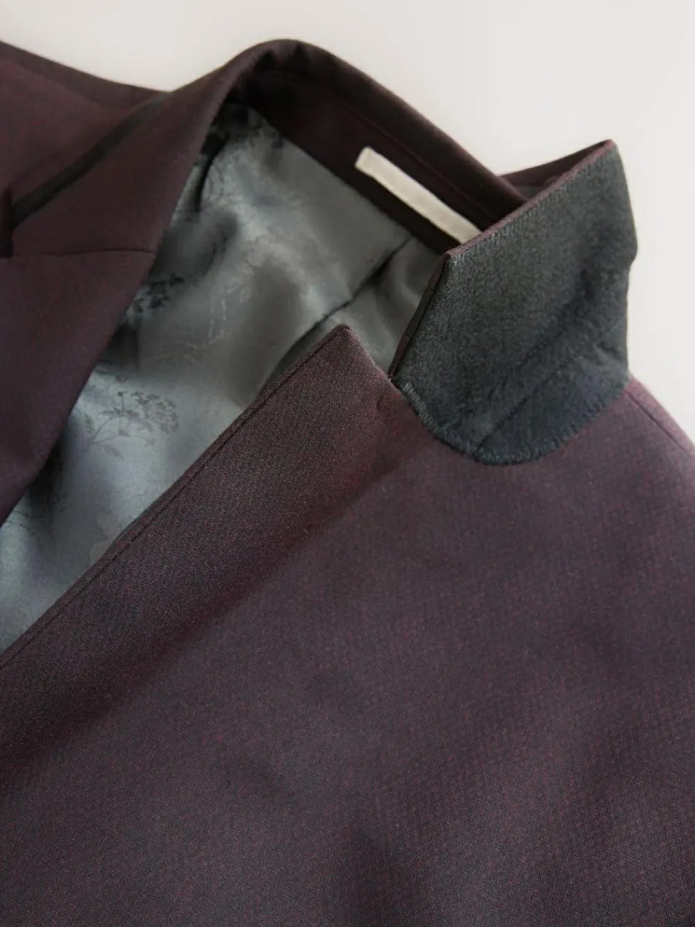 Discount Next Burgundy Red Tailored Fit Inset Lapel Detail Tuxedo Suit Jacket