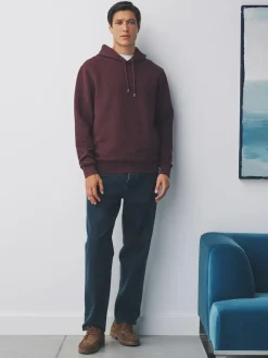 Online Next Burgundy Red Textured Overhead Hoodie