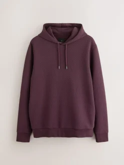 Online Next Burgundy Red Textured Overhead Hoodie