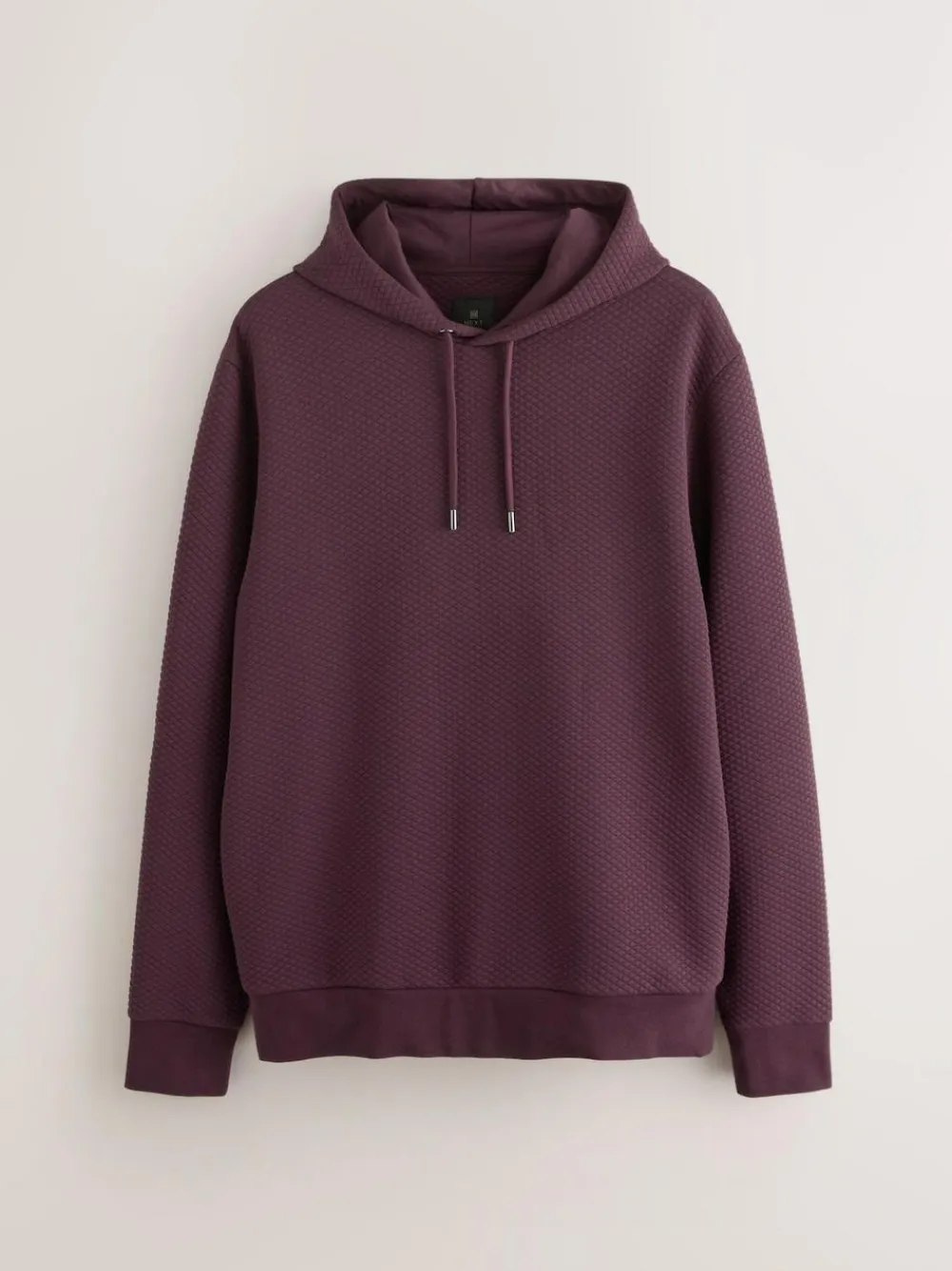 Online Next Burgundy Red Textured Overhead Hoodie