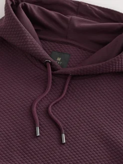 Online Next Burgundy Red Textured Overhead Hoodie
