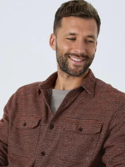 Online Next Textured Shacket Overshirt Burgundy Red